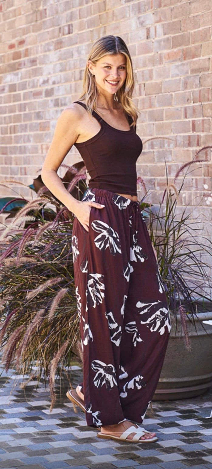 Boho Australia | Burton Pants - Brown Floral