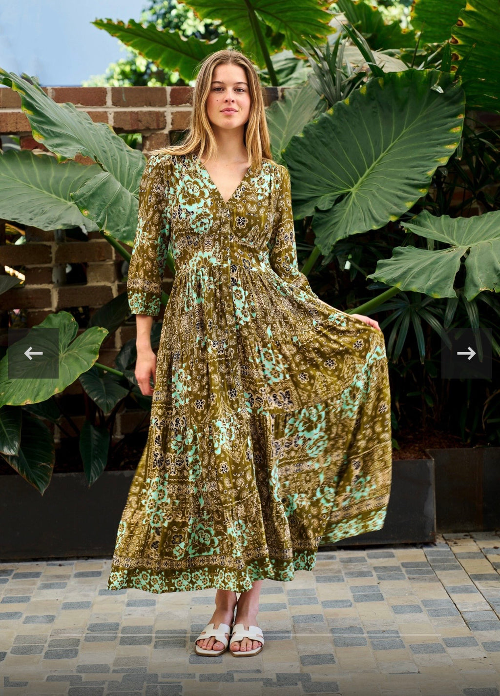 The Willow | Olive midi boho dress by Boho Australia