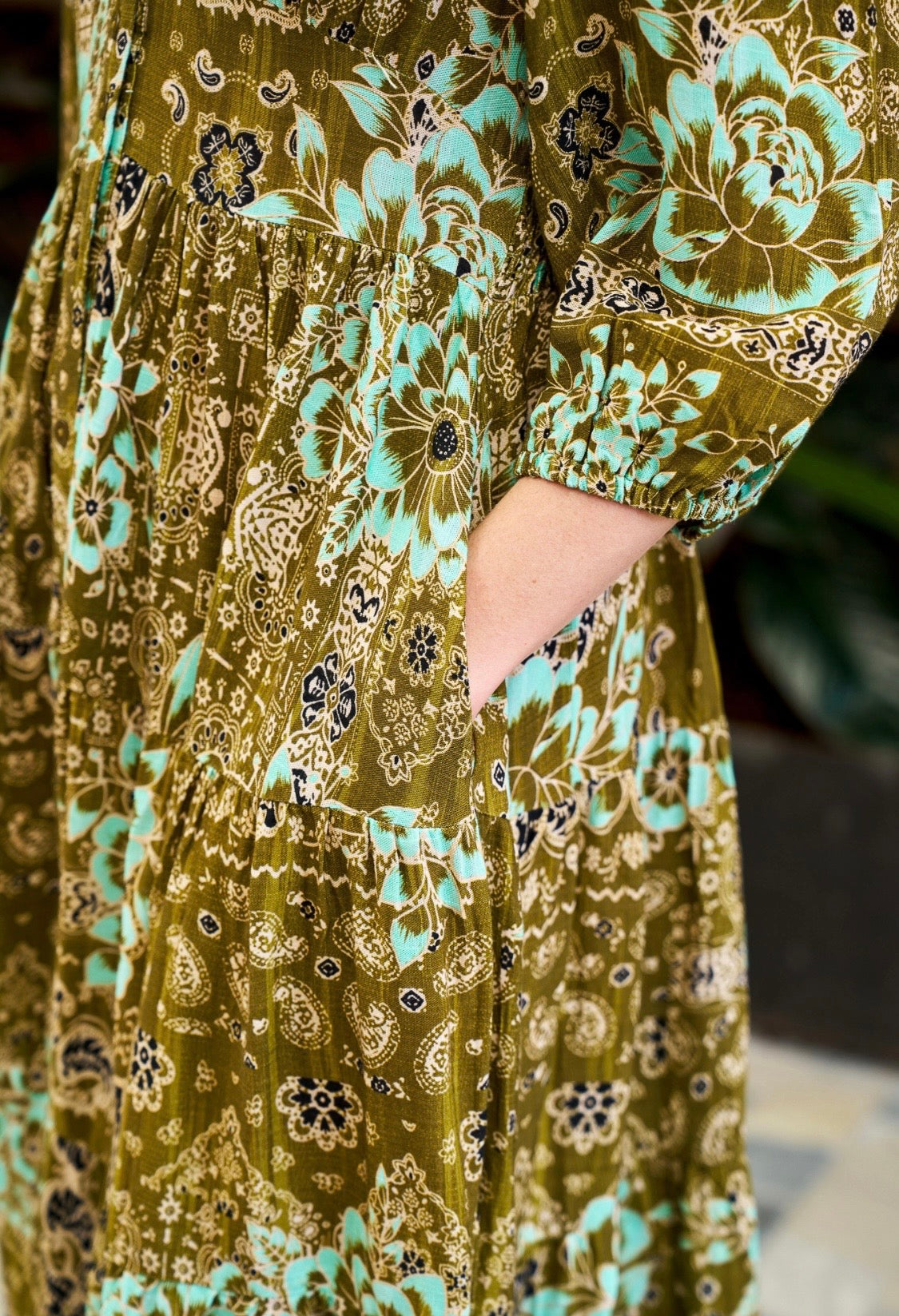 The Willow | Olive midi boho dress by Boho Australia