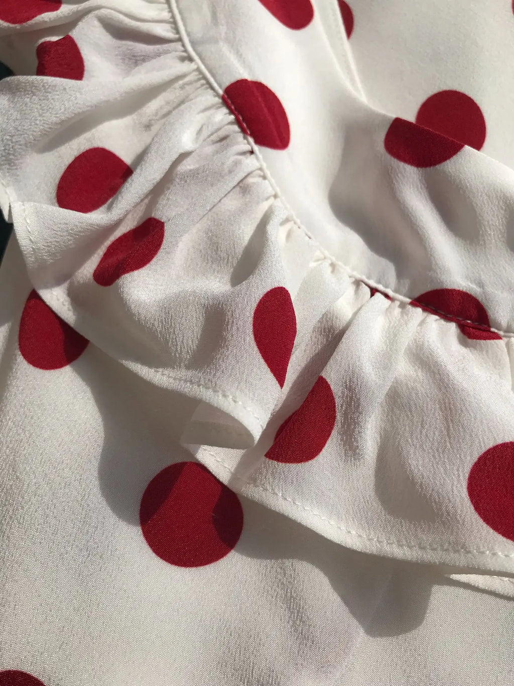 The Dotty Darlin’ | Red Dot Silk Maxi Dress